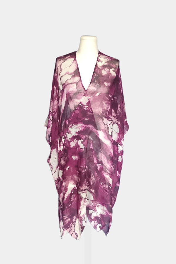 Digital Look Cloud Print Kimono (SE-2179_Aubergine)